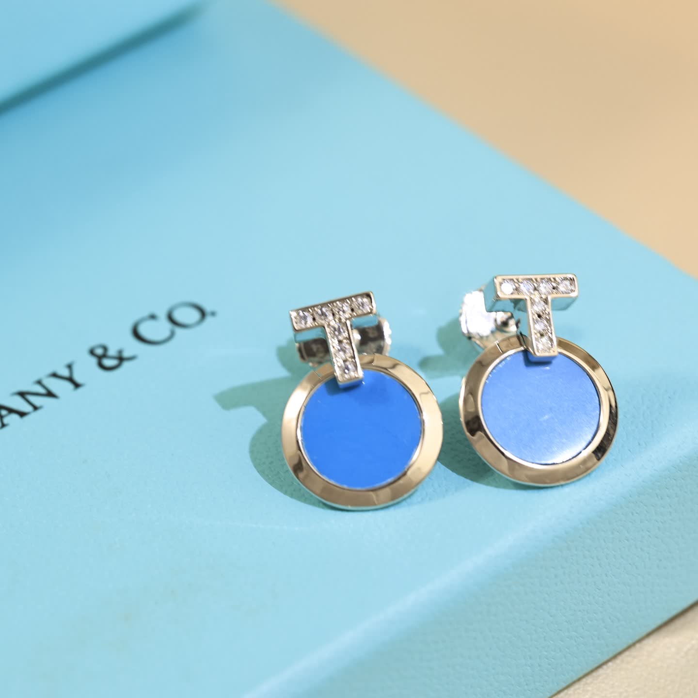 Tiffany & Co. Blue Enamel Earrings